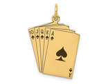 14K Yellow Gold Playing Cards Charm Pendant (NO Chain)